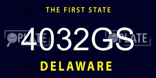 4032GS Delaware License Plate