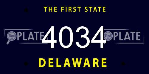 4034 Delaware License Plate
