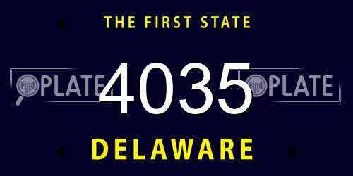 4035 Delaware License Plate