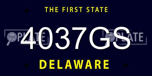 4037GS Delaware License Plate