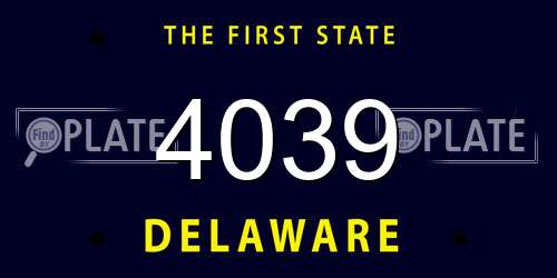 4039 Delaware License Plate