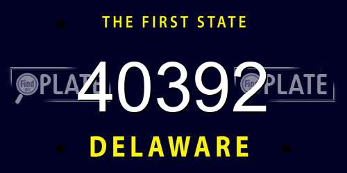 40392 Delaware License Plate