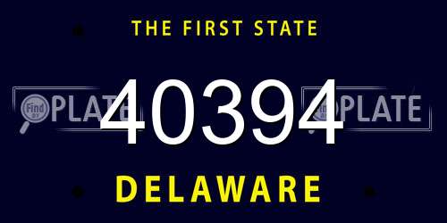 40394 Delaware License Plate