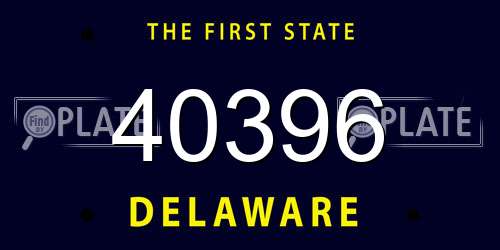 40396 Delaware License Plate