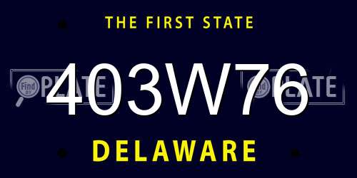 403W76 Delaware License Plate