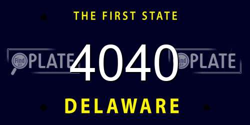 4040 Delaware License Plate