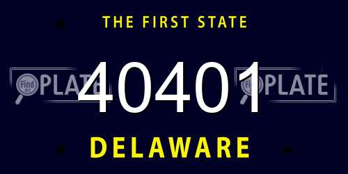 40401 Delaware License Plate