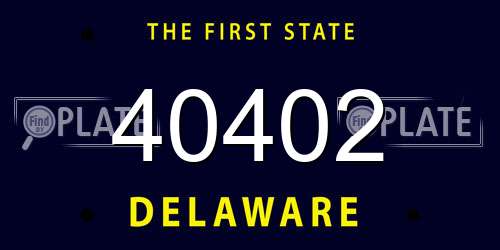 40402 Delaware License Plate