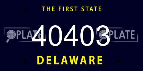 40403 Delaware License Plate
