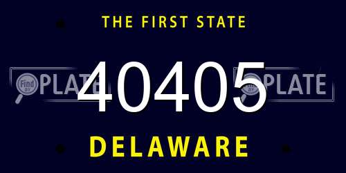 40405 Delaware License Plate