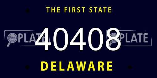 40408 Delaware License Plate