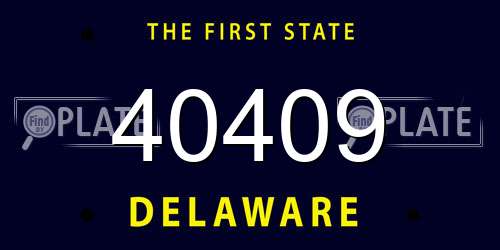 40409 Delaware License Plate