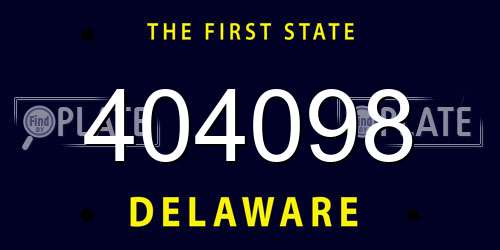 404098 Delaware License Plate