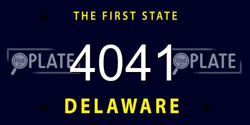 4041 Delaware License Plate