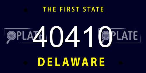 40410 Delaware License Plate