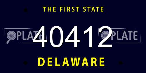 40412 Delaware License Plate