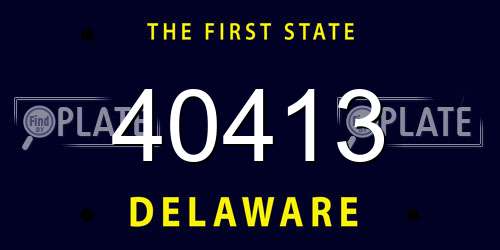 40413 Delaware License Plate
