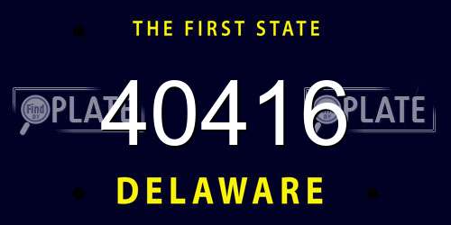 40416 Delaware License Plate