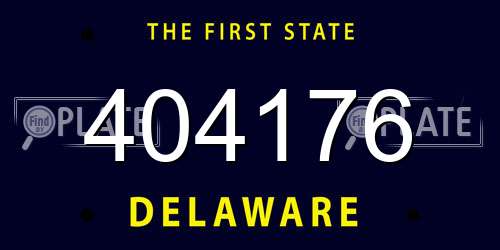 404176 Delaware License Plate