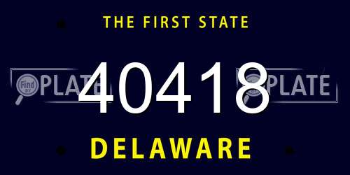 40418 Delaware License Plate