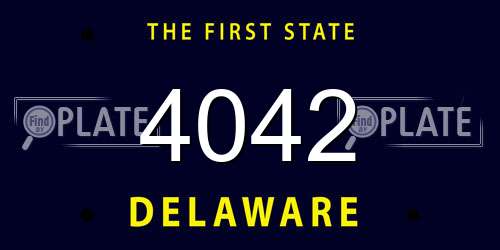4042 Delaware License Plate