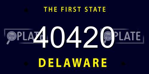 40420 Delaware License Plate