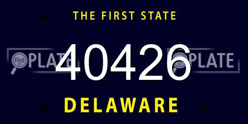 40426 Delaware License Plate