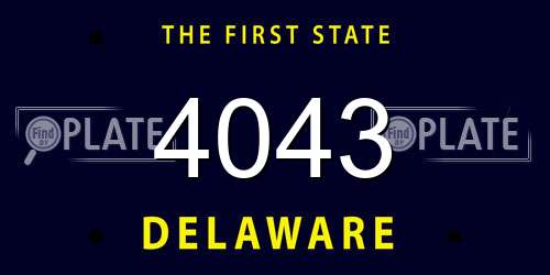 4043 Delaware License Plate