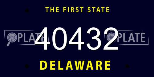 40432 Delaware License Plate