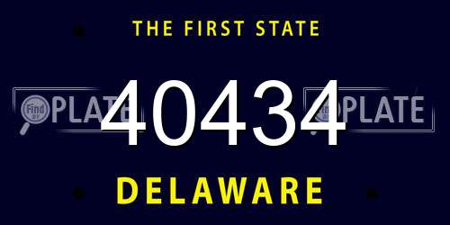 40434 Delaware License Plate