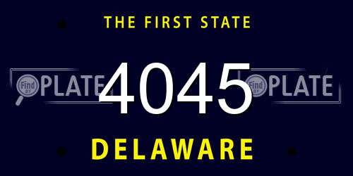 4045 Delaware License Plate