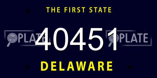40451 Delaware License Plate