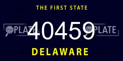 40459 Delaware License Plate
