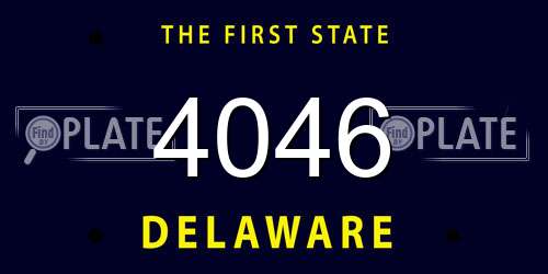 4046 Delaware License Plate