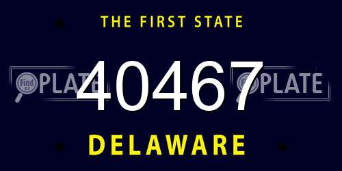 40467 Delaware License Plate