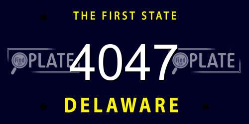 4047 Delaware License Plate