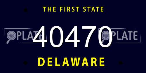 40470 Delaware License Plate