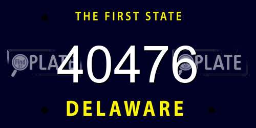 40476 Delaware License Plate