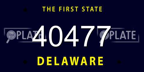40477 Delaware License Plate