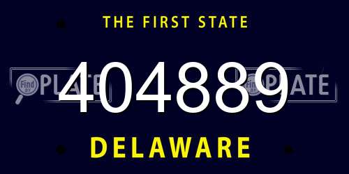 404889 Delaware License Plate