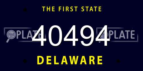 40494 Delaware License Plate