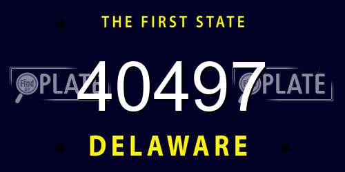 40497 Delaware License Plate