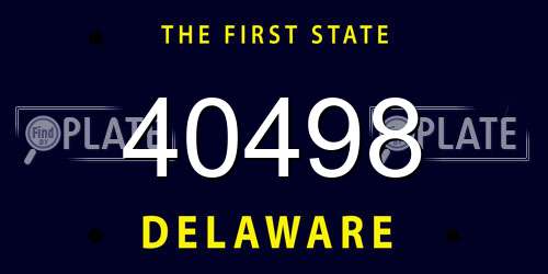 40498 Delaware License Plate