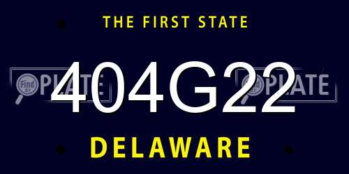 404G22 Delaware License Plate