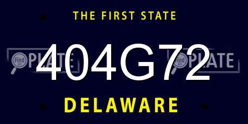404G72 Delaware License Plate