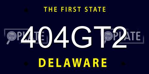 404GT2 Delaware License Plate