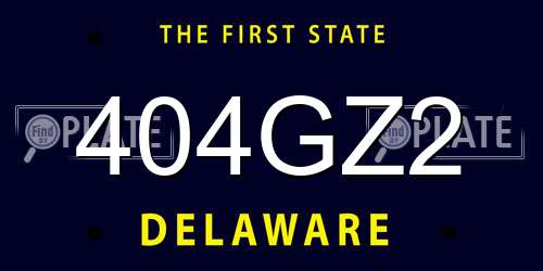 404GZ2 Delaware License Plate
