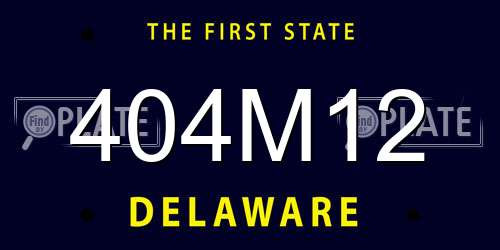 404M12 Delaware License Plate