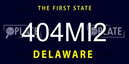 404MI2 Delaware License Plate