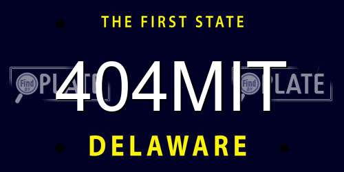 404MIT Delaware License Plate